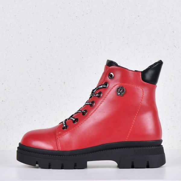Women's boots Diniya Red with fur art k116-16