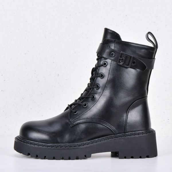 Women's ankle boots Mimiduo Black with fur art z-86
